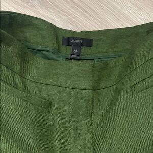 J.Crew Linen Green Trousers 2P NWT